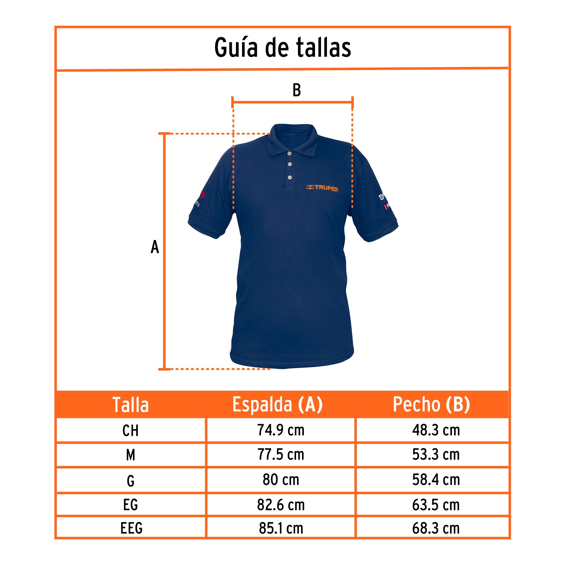 Playera polo para hombre, azul, EEG, Truper, 60461