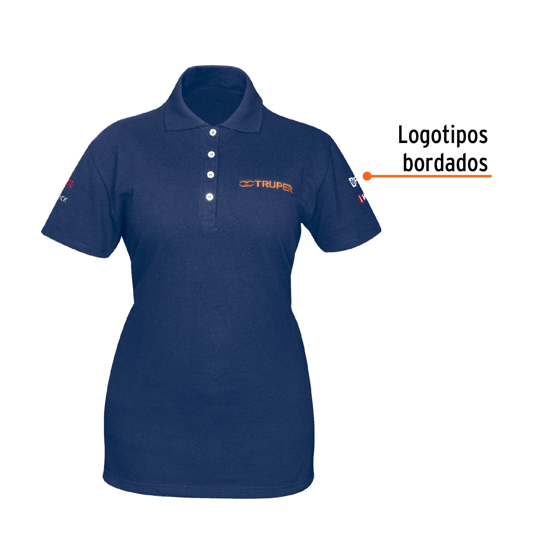 Playera polo para mujer, azul, G, Truper, 60472