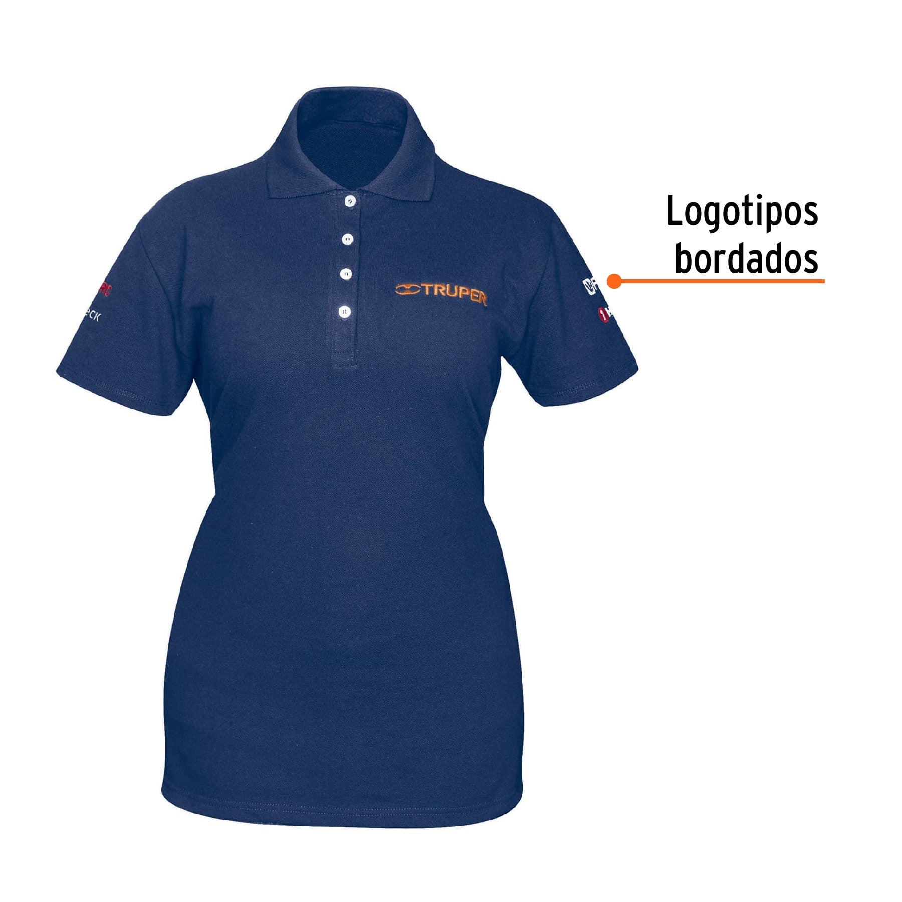 Playera polo para mujer, azul, M, Truper, 60473