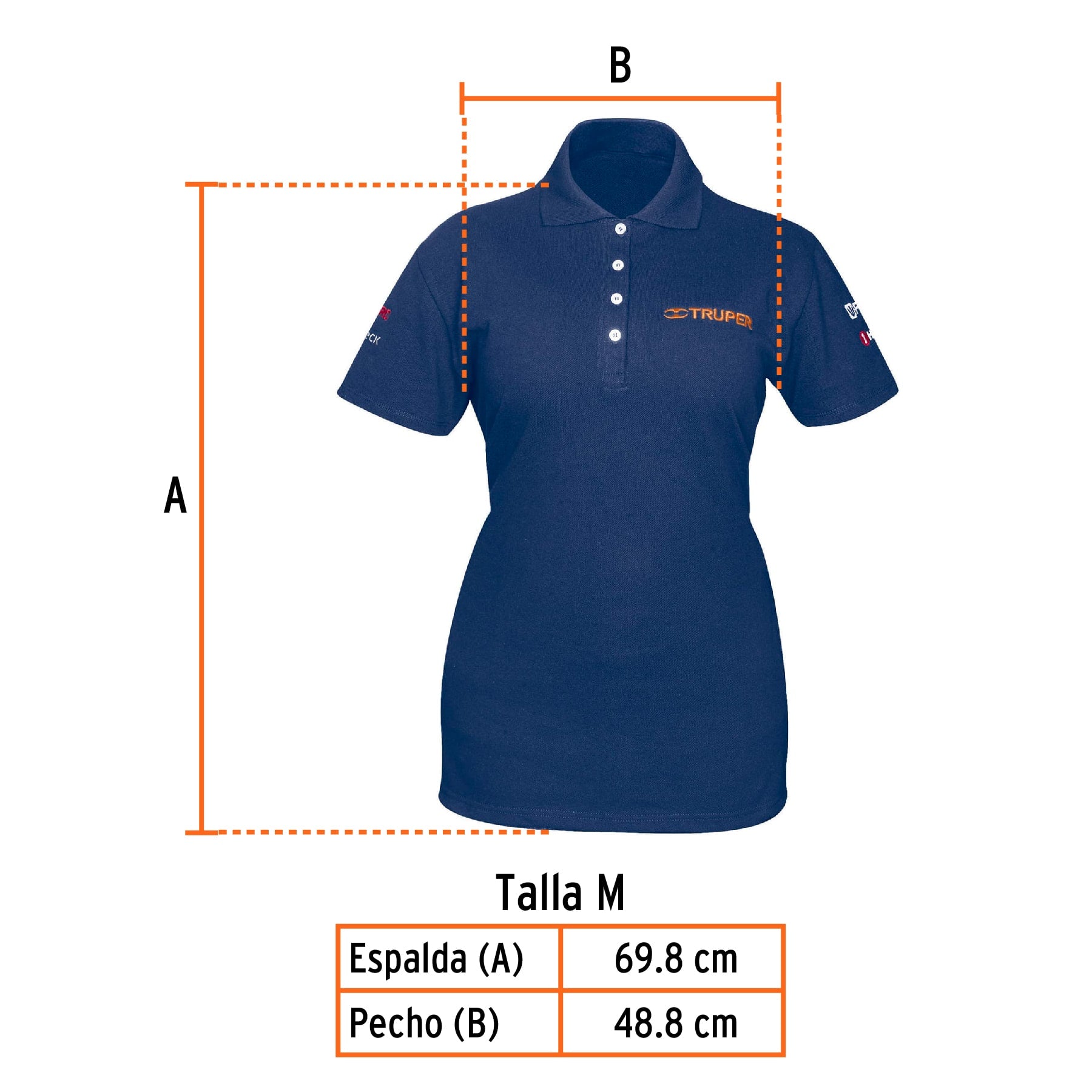 Playera polo para mujer, azul, M, Truper, 60473