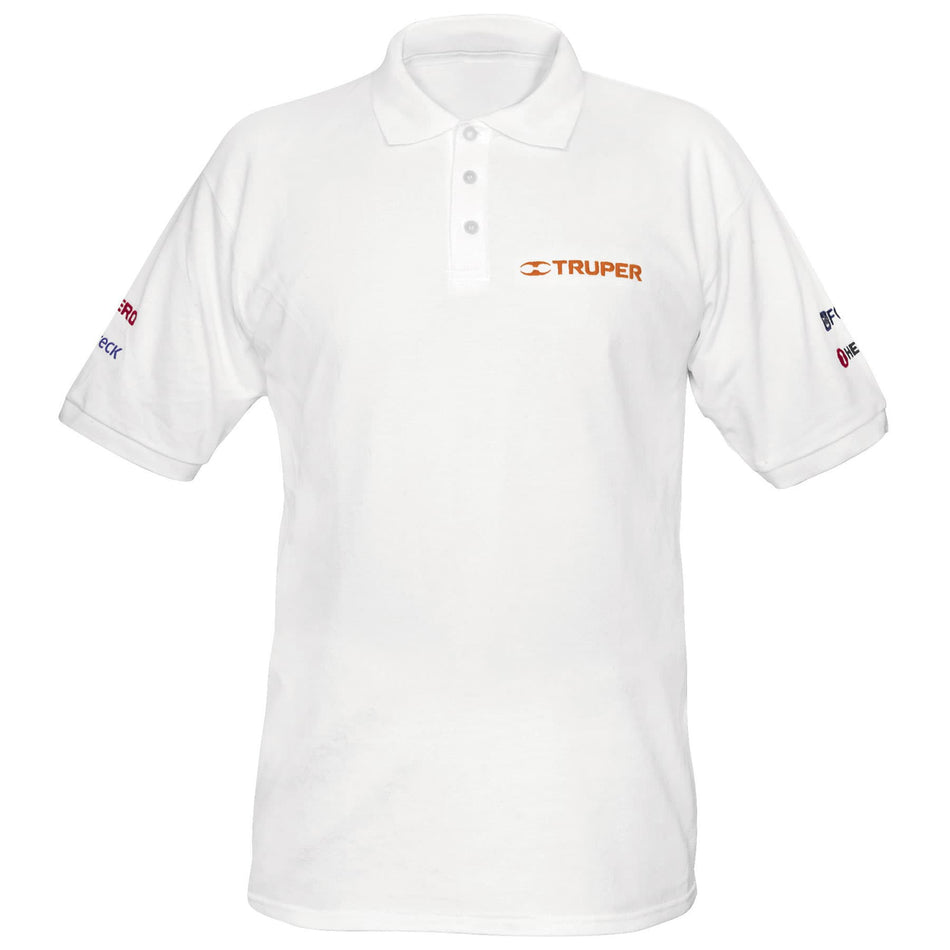 Playera polo para hombre, blanca, G, Truper, 60453