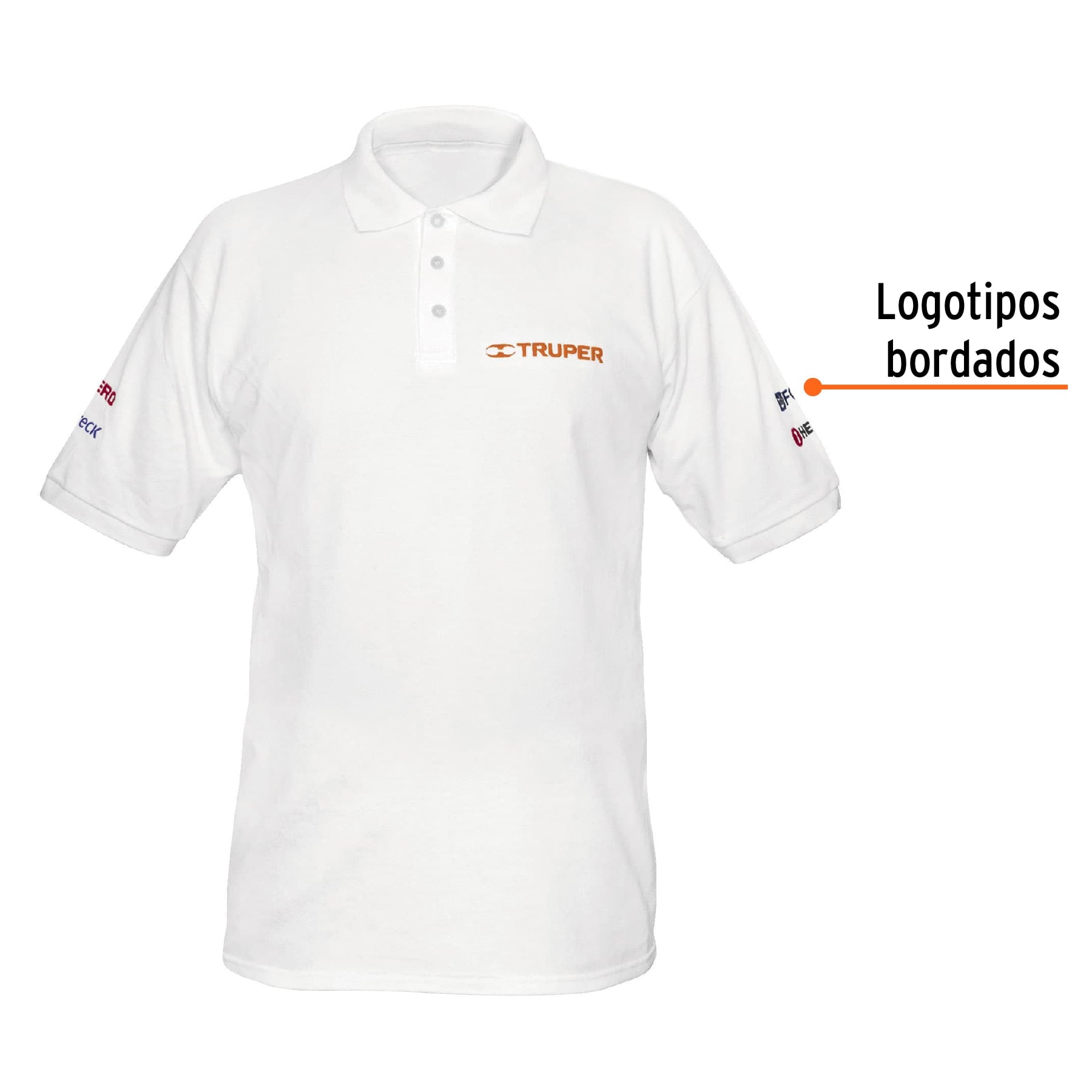 Playera polo para hombre, blanca, G, Truper, 60453