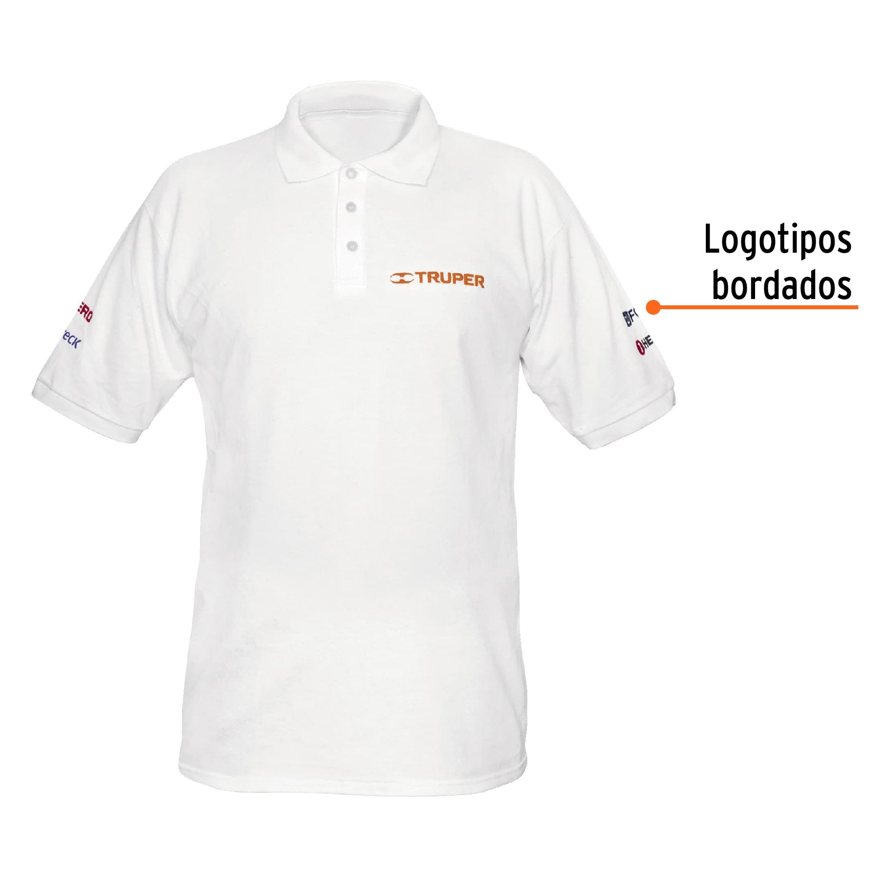 Playera polo para hombre, blanca, M, Truper, 60454