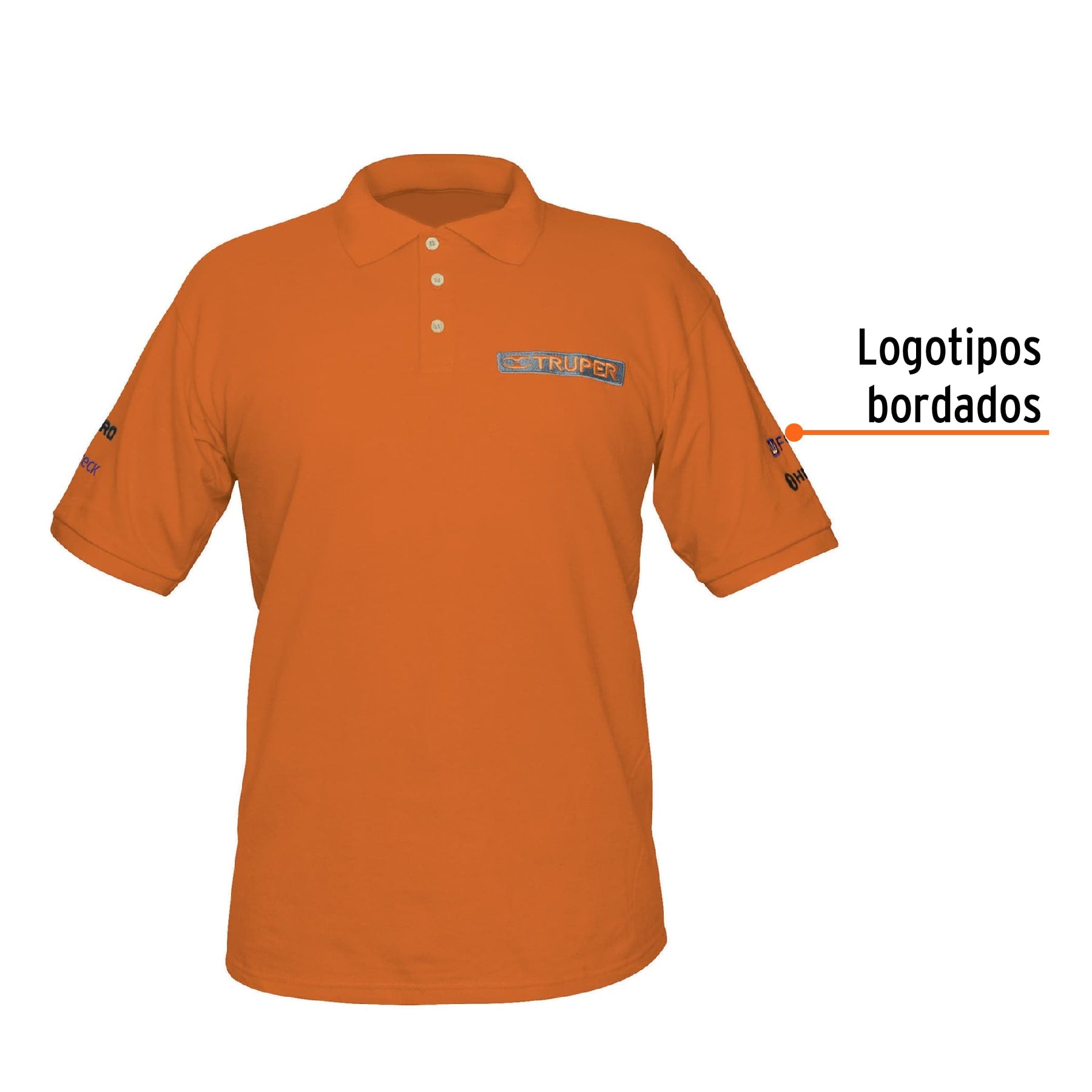 Playera polo para hombre, naranja, G, Truper, 60458