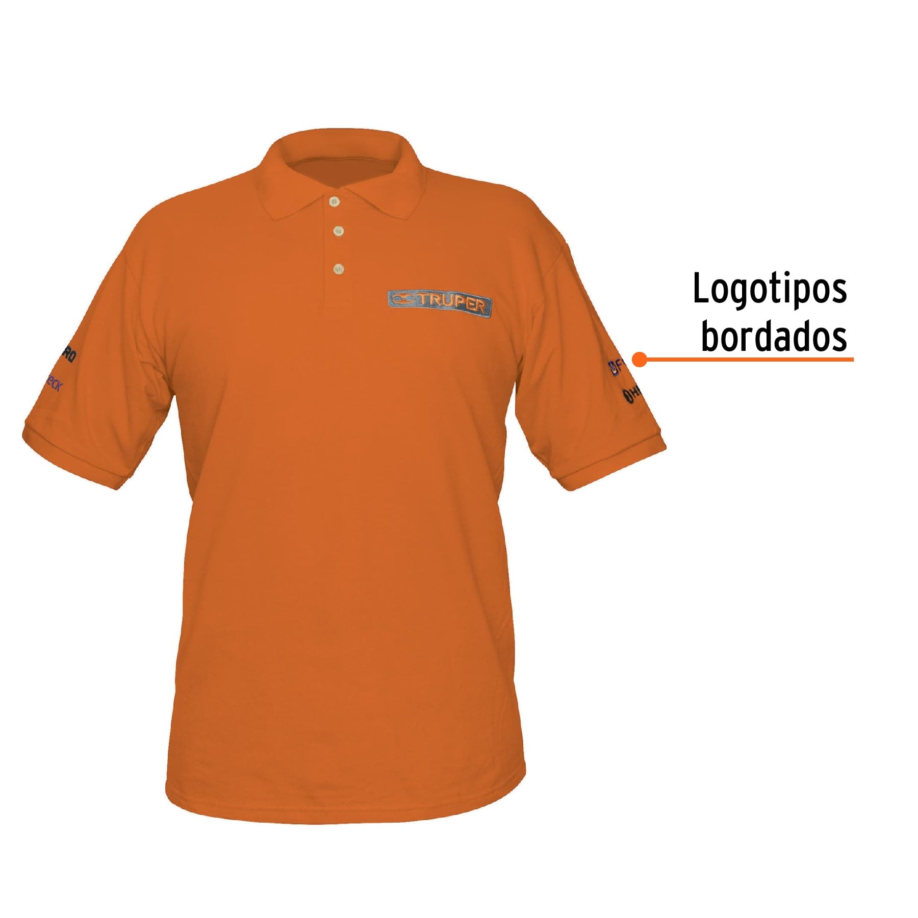 Playera polo para hombre, naranja, M, Truper, 60459