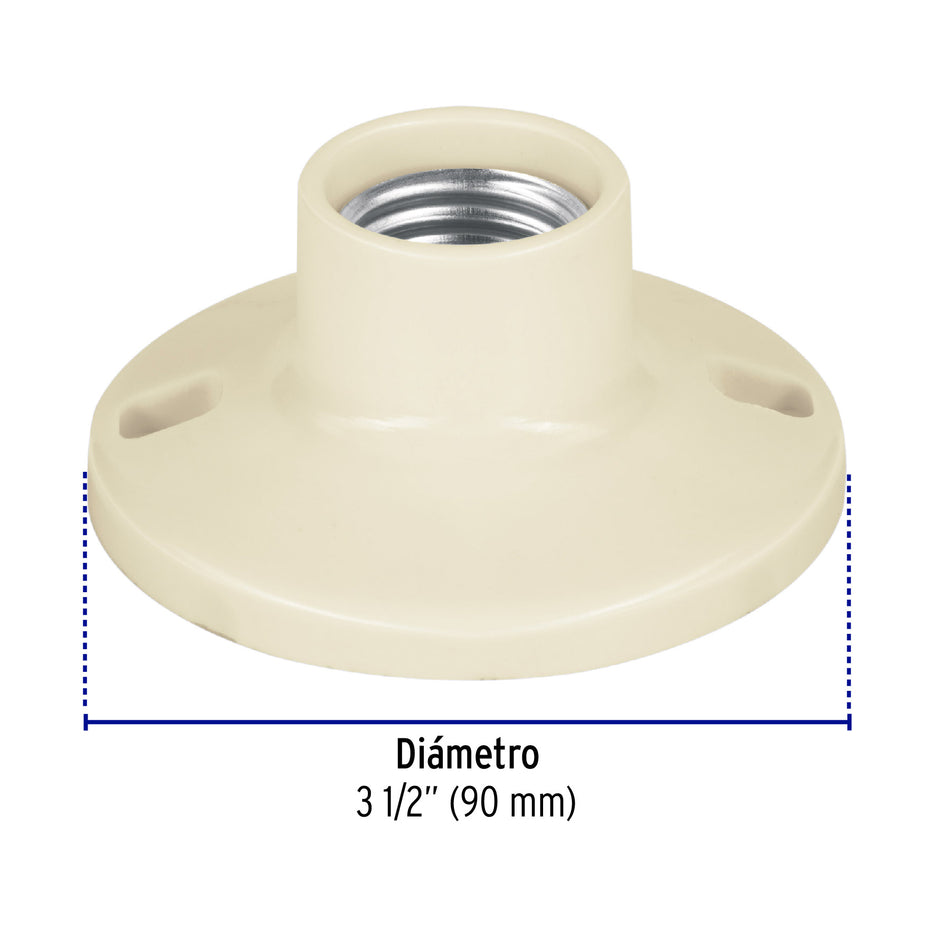 Portalámpara de baquelita, 3-1/2', Volteck Caja con 10, 46519