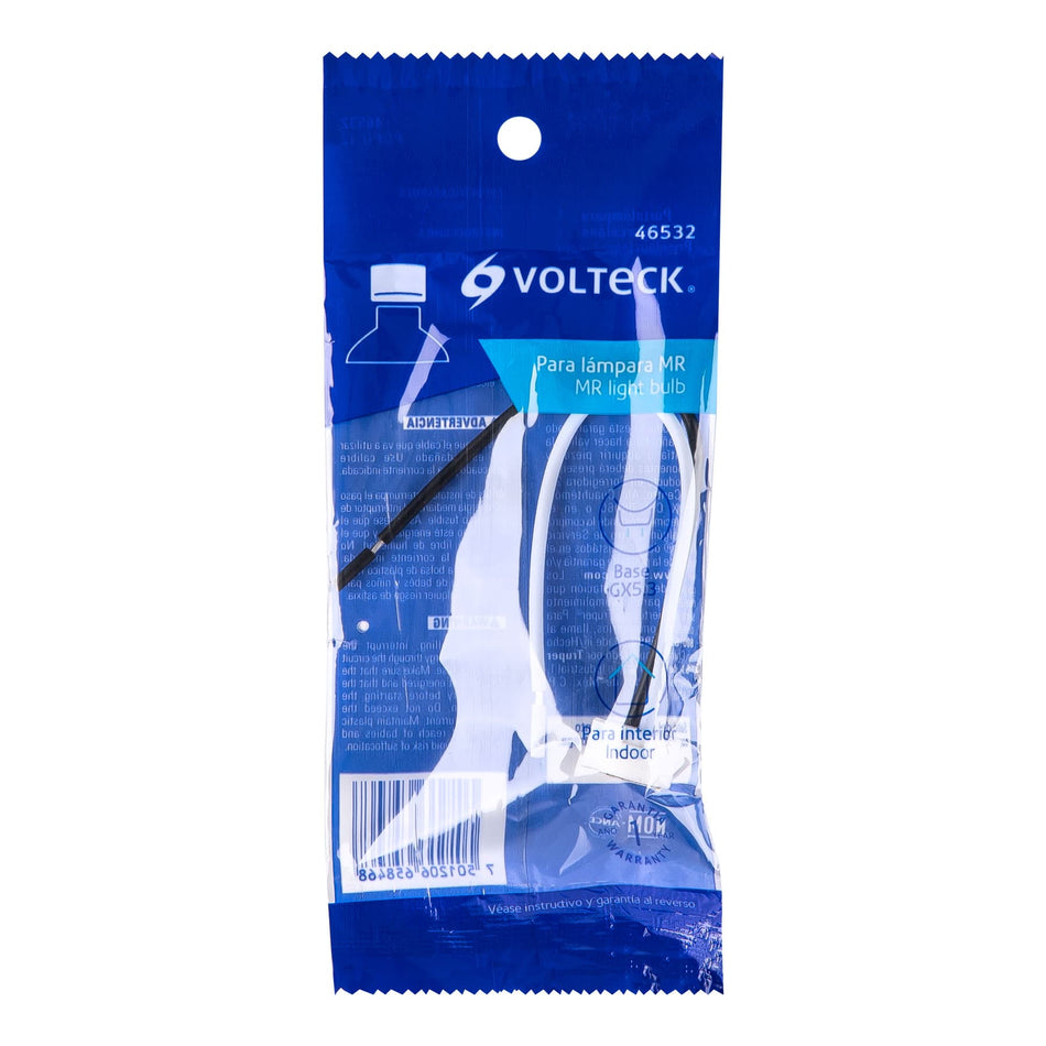 Portalámpara de porcelana para MR, base bipin,Volteck Caja con 10, 46532