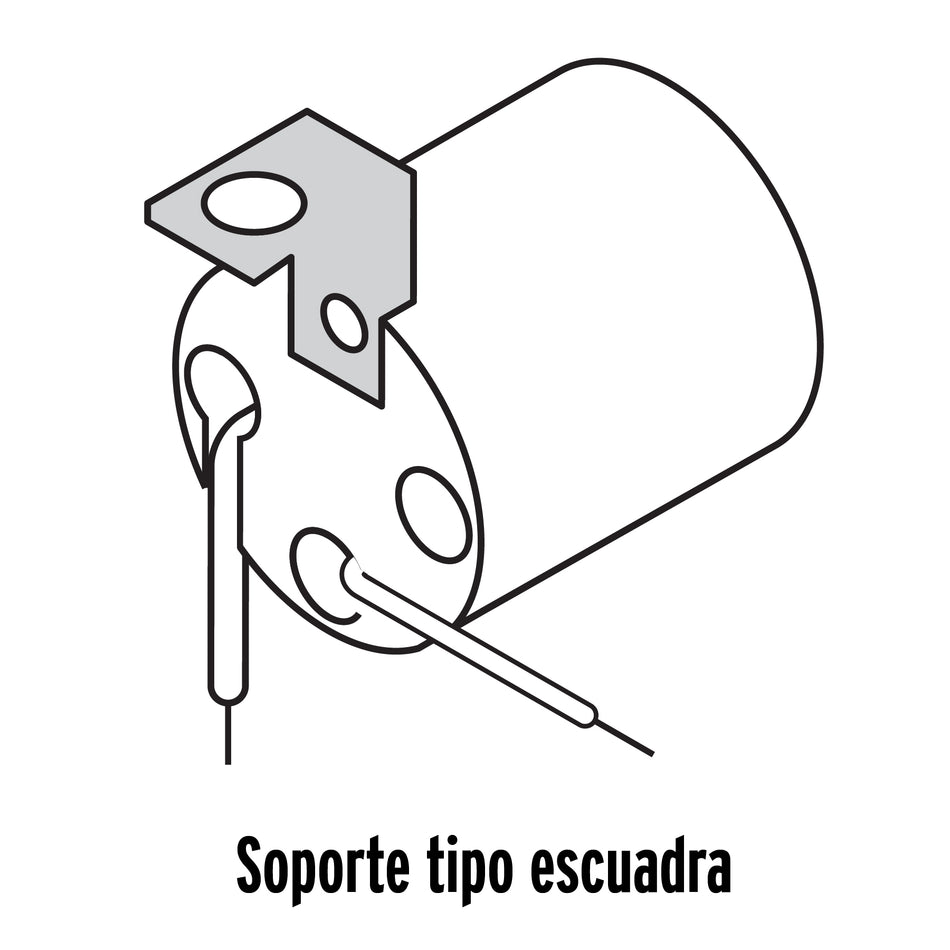 Portalámpara de porcelana, soporte tipo escuadra, Volteck Caja con 10, 46529