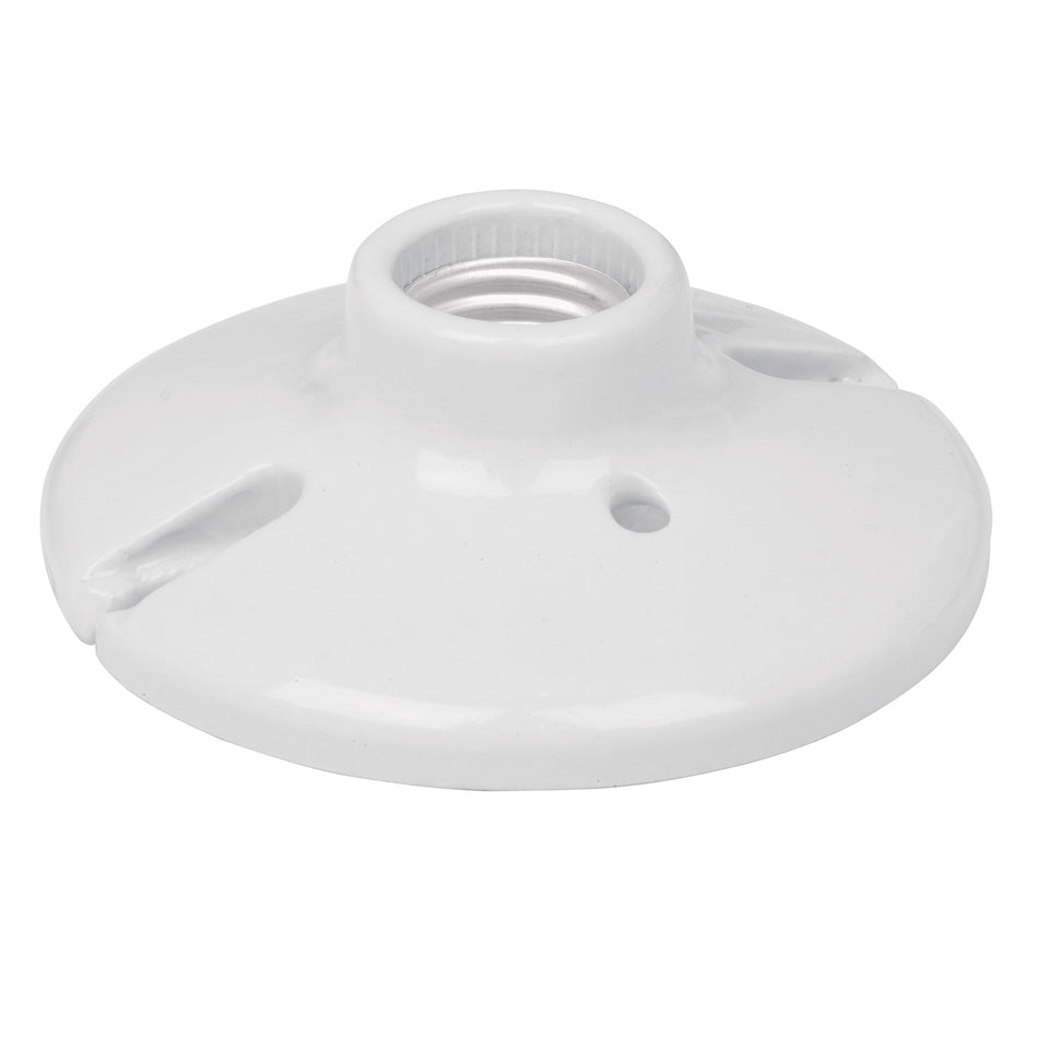 Portalámpara de porcelana, 4-1/2', redonda, Volteck Caja con 12, 46524