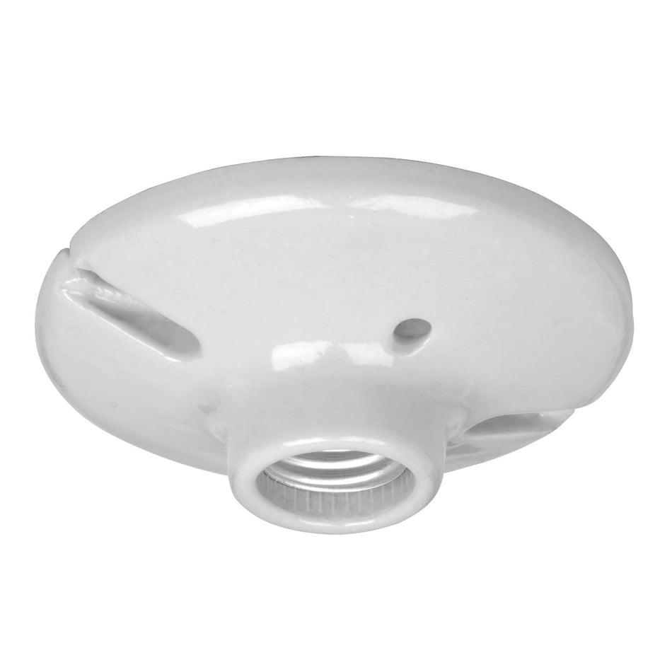 Portalámpara de porcelana, 4-1/2', redonda, a granel Volteck Caja con 50, 47915