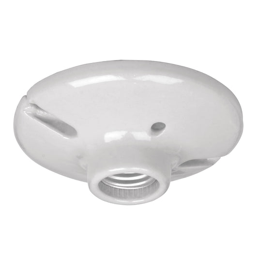 Portalámpara de porcelana, 4-1/2', redonda, a granel Volteck Caja con 50, 47915