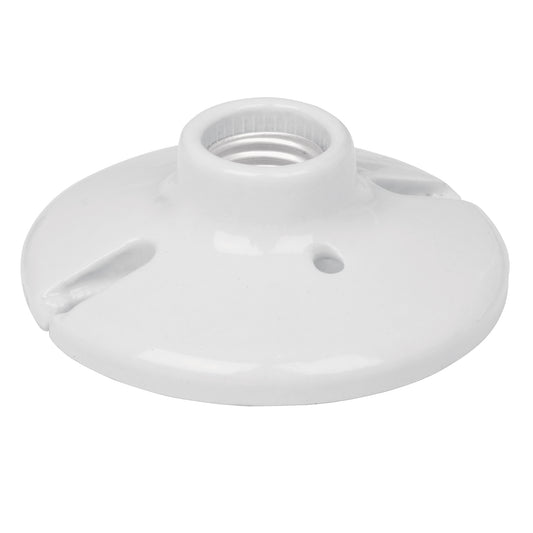 Portalámpara de porcelana, 4-1/2', redonda, Volteck Caja con 12, 46524