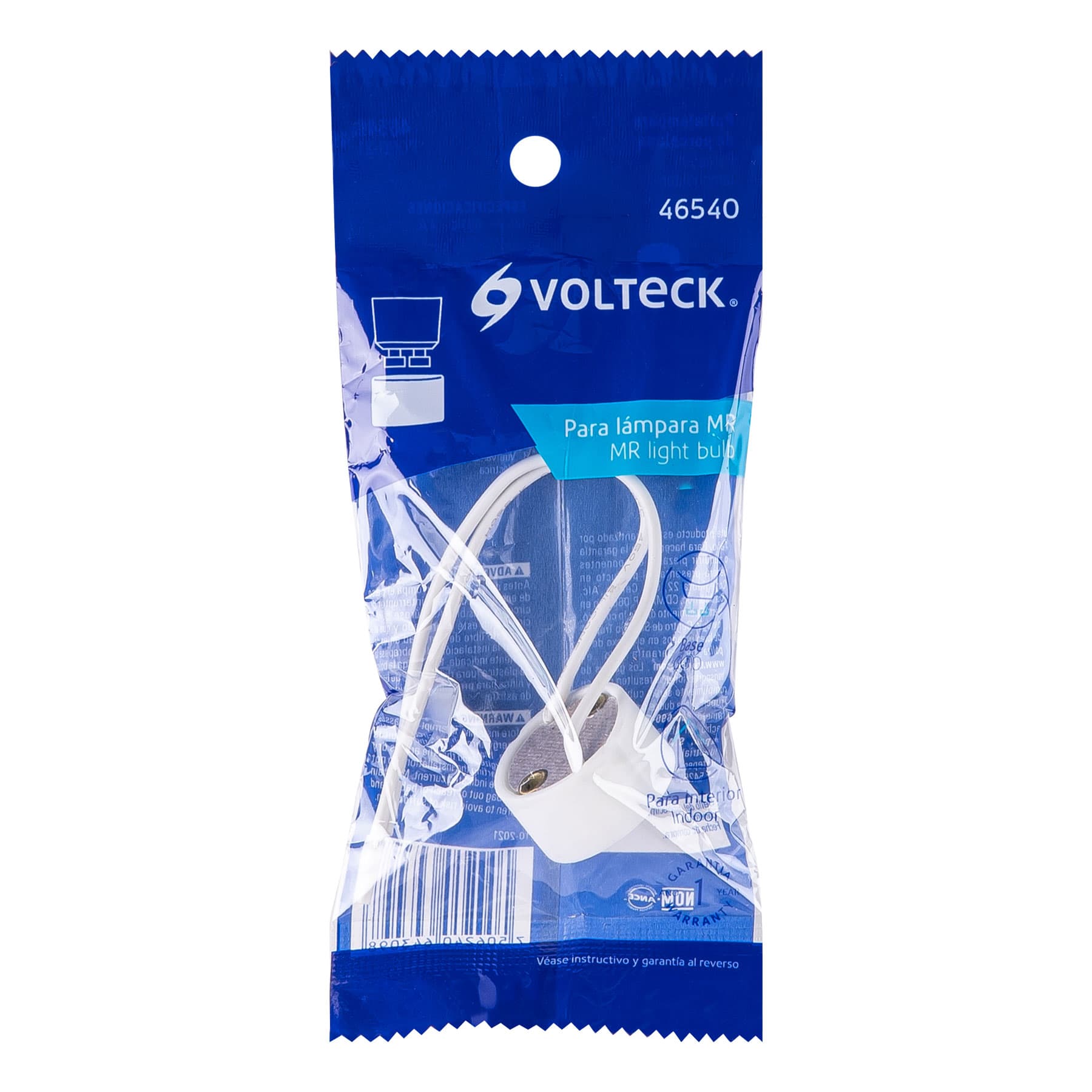 Portalámpara de porcelana para base GU10, Volteck, 46540