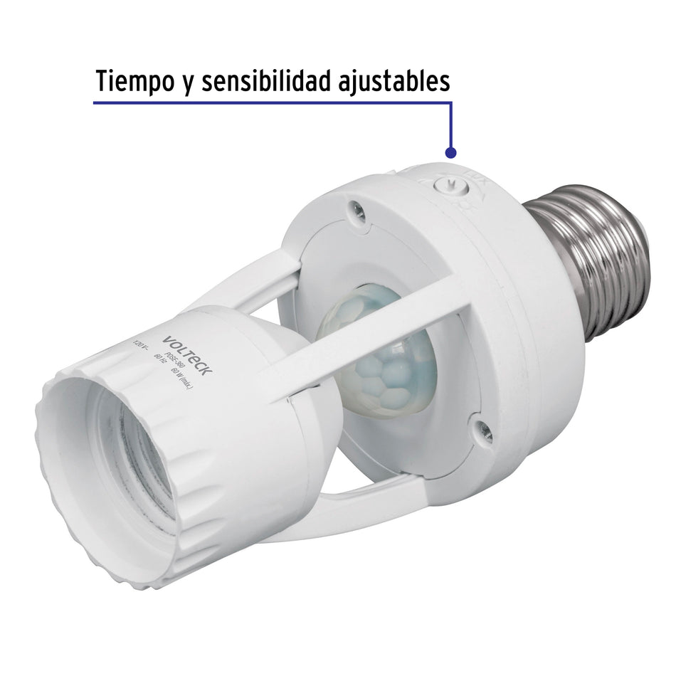 Portalámpara con sensor de movimiento 360°, Volteck Caja con 2, 46274