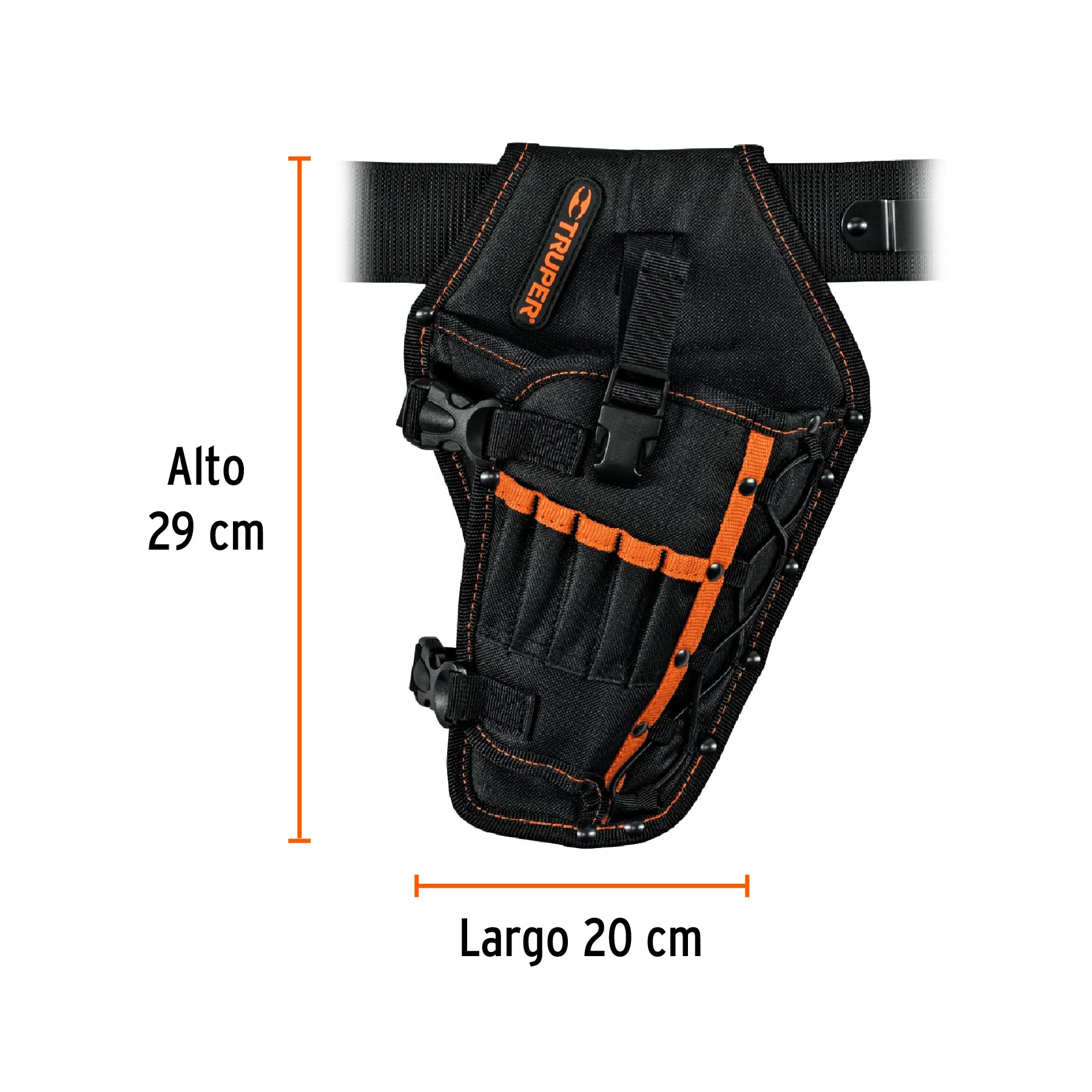 Porta taladro de poliéster, 6 compartimentos, Truper, 19588