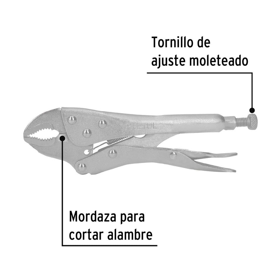 Pinza de presión 7' mordaza curva, Pretul Caja con 6, 22701