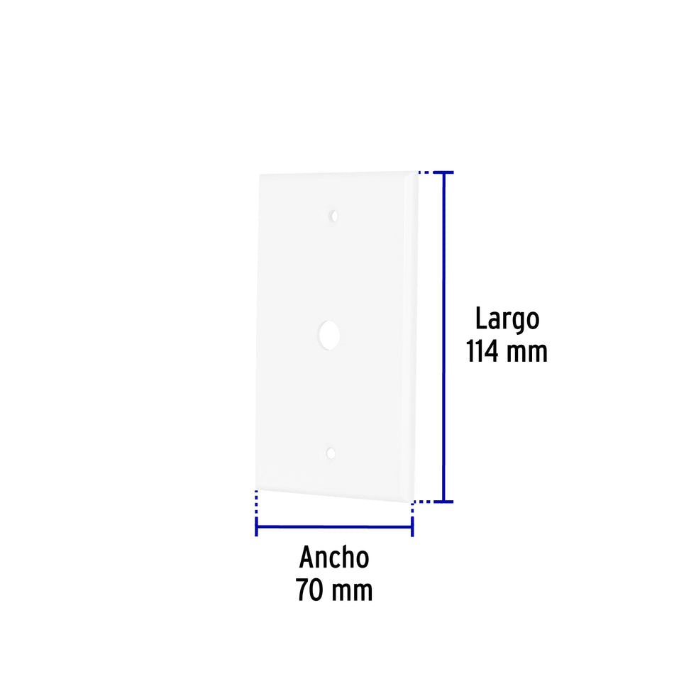 Placa de ABS pasacable, Standard, blanco, Volteck Caja con 10, 49711