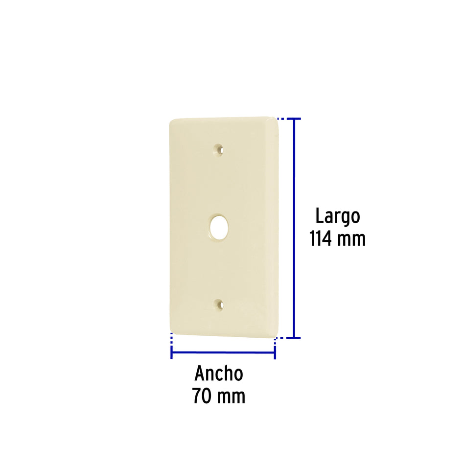 Placa de ABS pasacable, Standard, marfil, Volteck Caja con 10, 46403