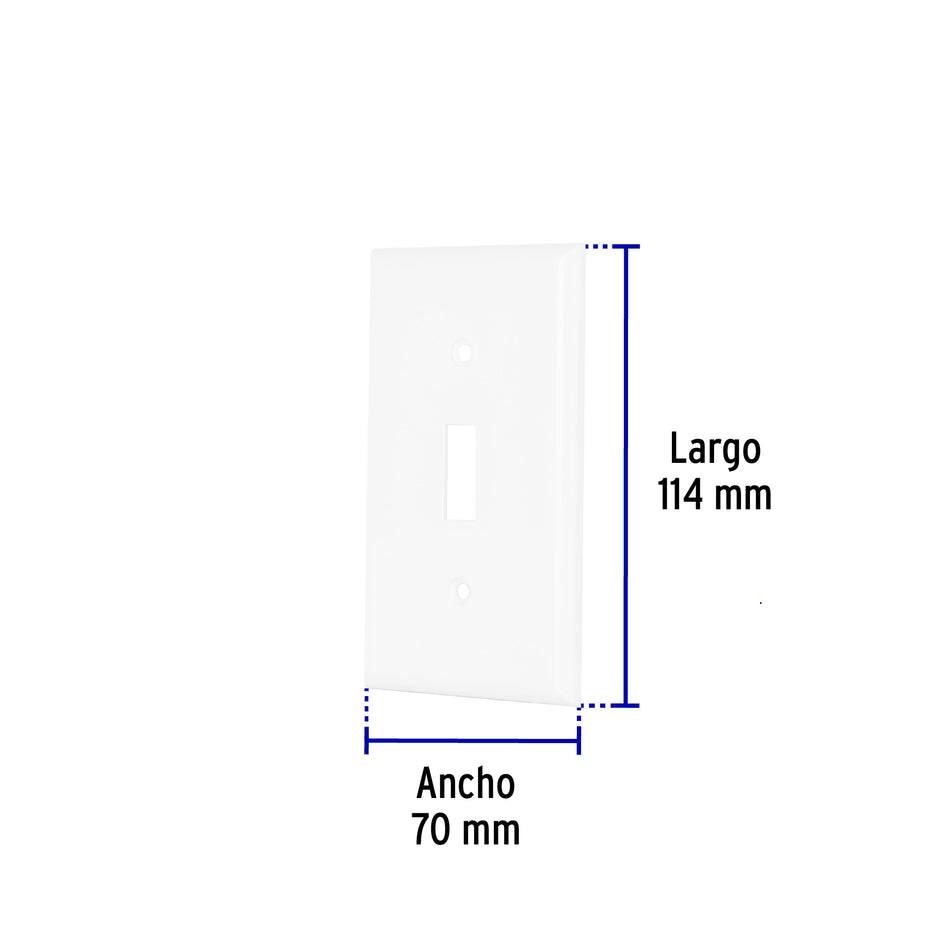 Placa de ABS para interruptor vertical, Standard, blanco Caja con 10, 47726