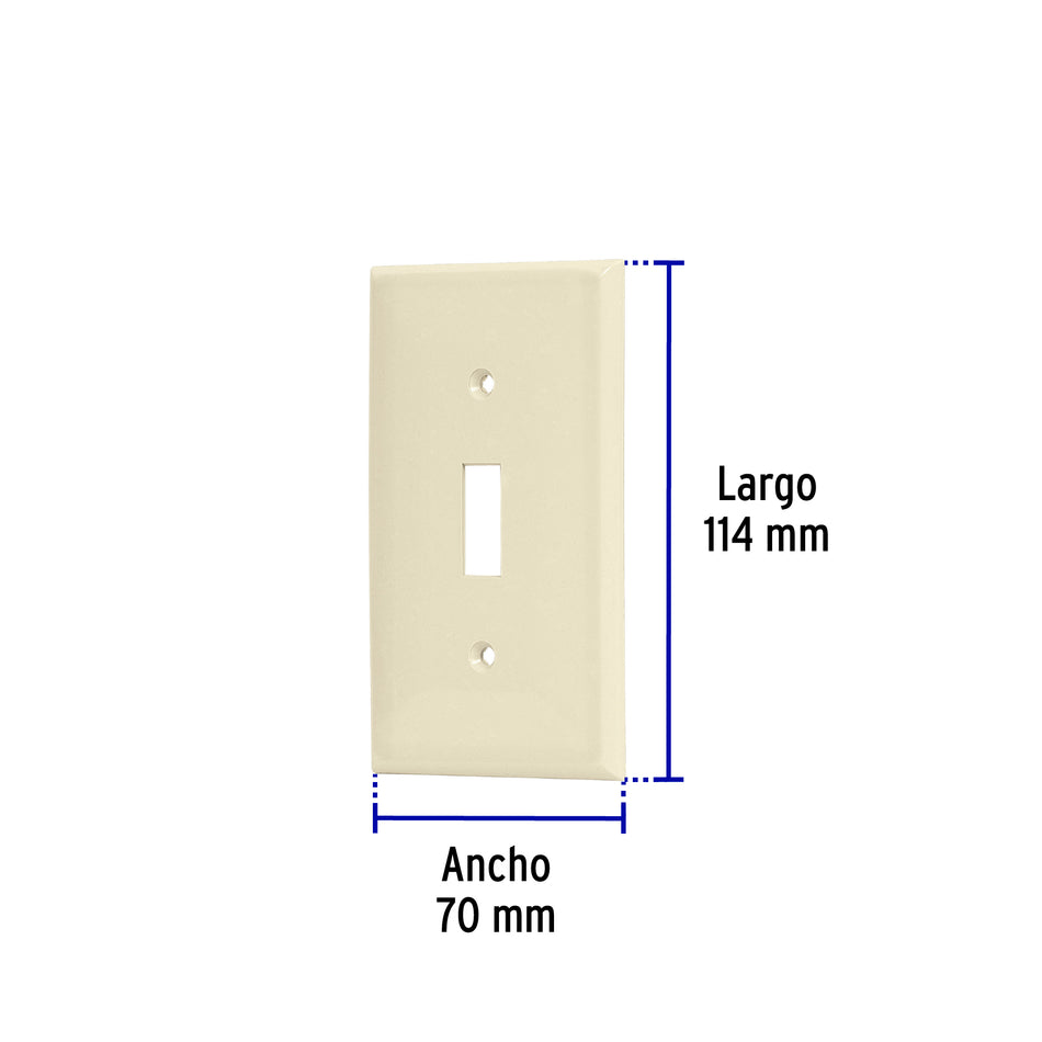 Placa de ABS para interruptor vertical, Standard, marfil Caja con 10, 46415