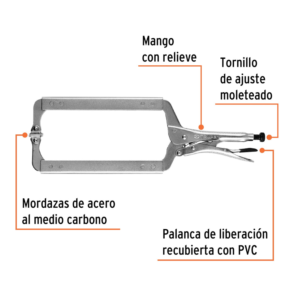 Pinza de presión 18' tipo 'C' con mordaza autoajustable, 17415