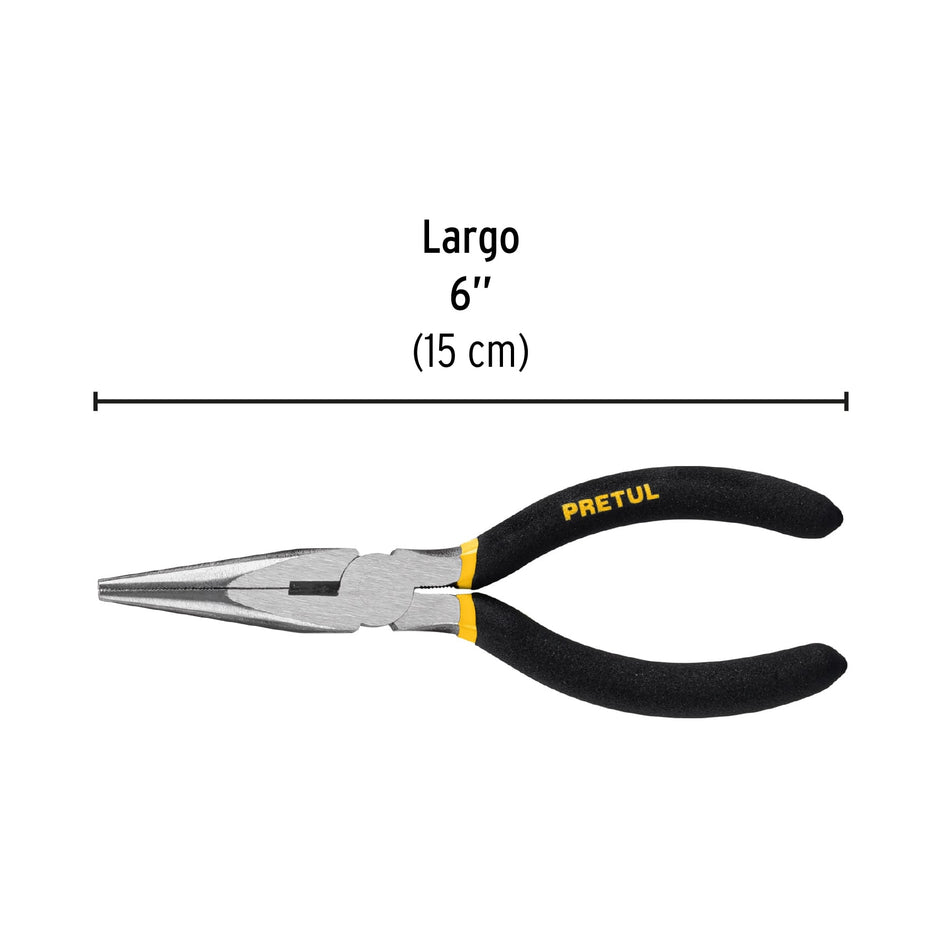 Pinza de punta y corte 6' mango de vinil, a granel, Pretul Caja con 12, 28158