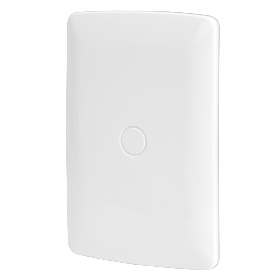 Placa de ABS, ciega, línea Italiana, color blanco, Volteck Caja con 12, 46141