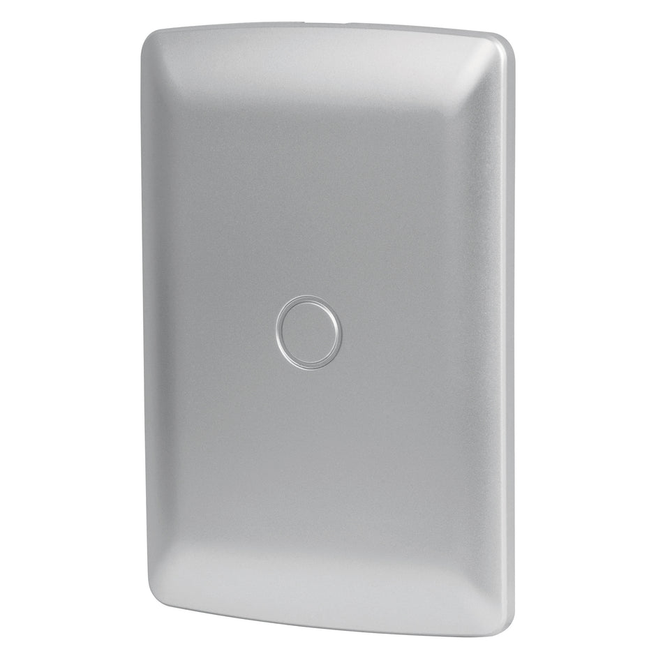 Placa de ABS ciega, línea italiana, color plata, Volteck Caja con 12, 46396