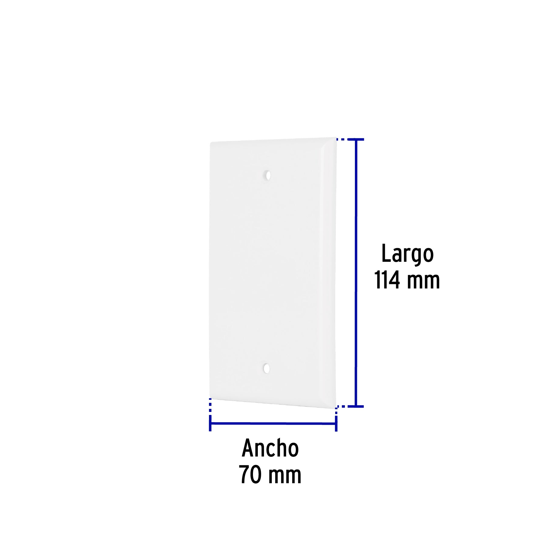 Placa de ABS ciega, Standard, blanco, Volteck, 47724