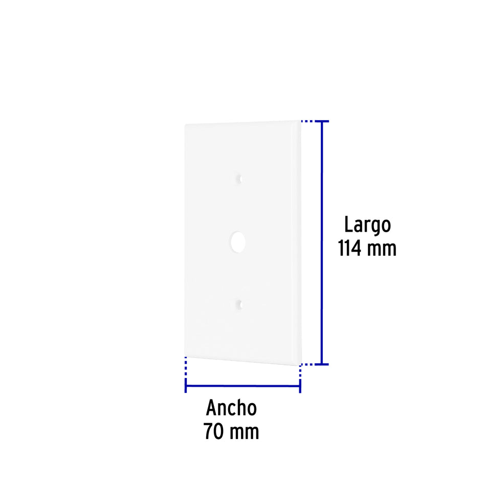 Placa de ABS para atenuador, Standard, blanco, Volteck Caja con 10, 49712