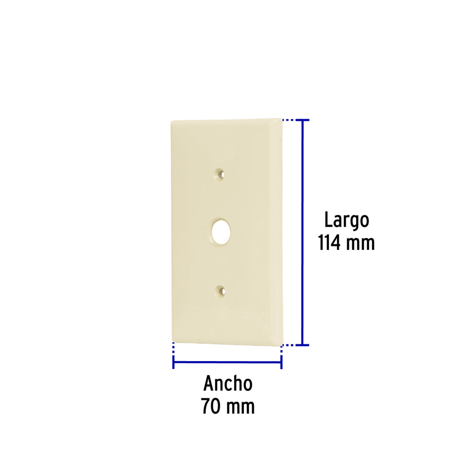 Placa de ABS para atenuador, Standard, marfil, Volteck Caja con 10, 48170