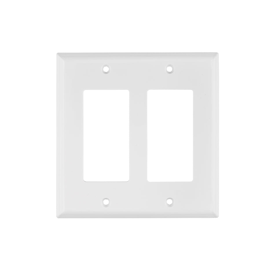 Placa 2 ventanas, de policarbonato, línea Classic, Volteck Caja con 10, 46419