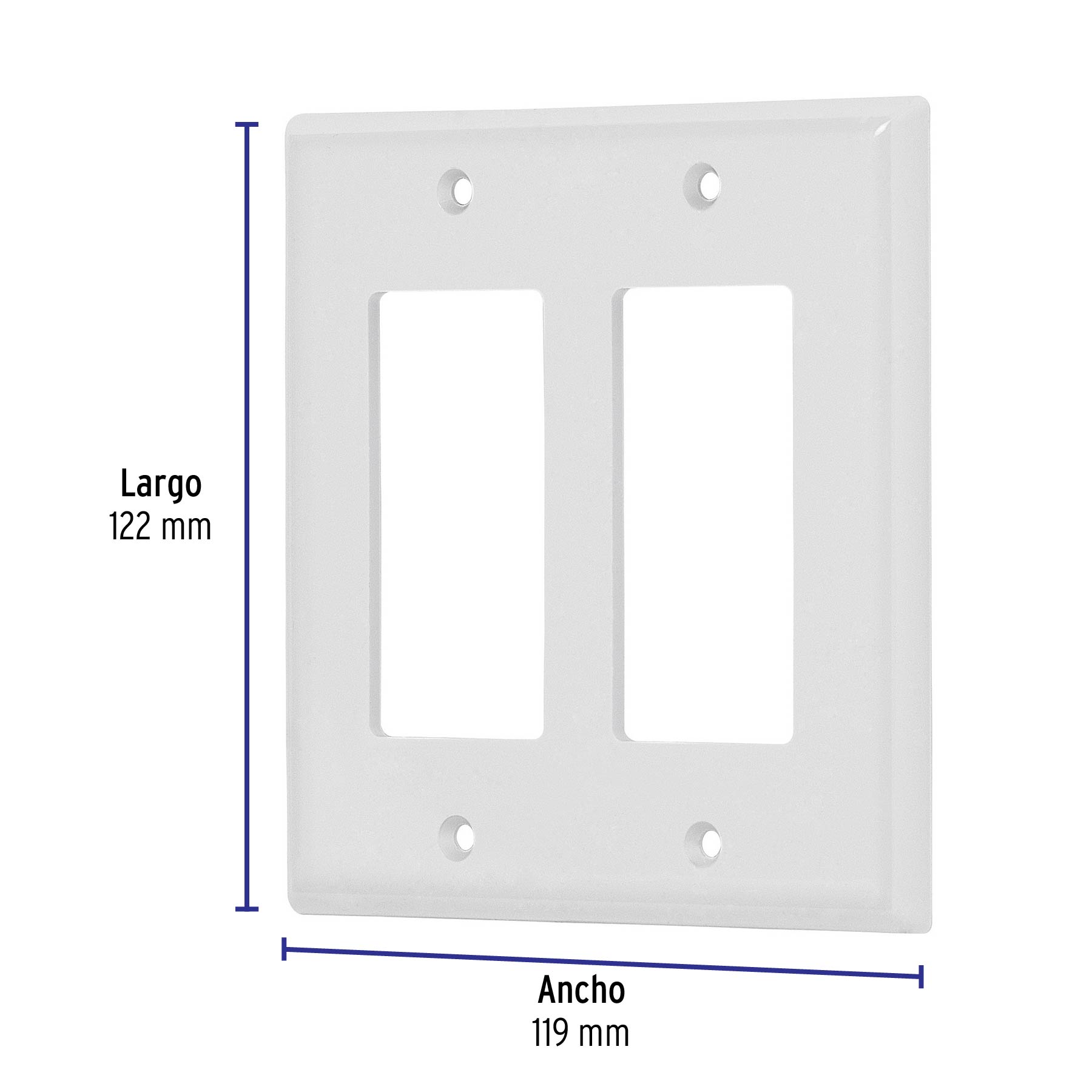 Placa 2 ventanas, de policarbonato, línea Classic, Volteck, 46419