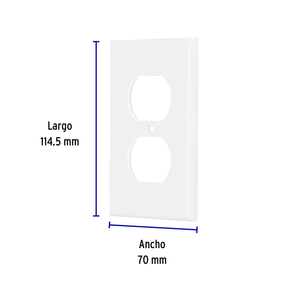 Placa de ABS dúplex, Standard, blanco Volteck Caja con 20, 40241