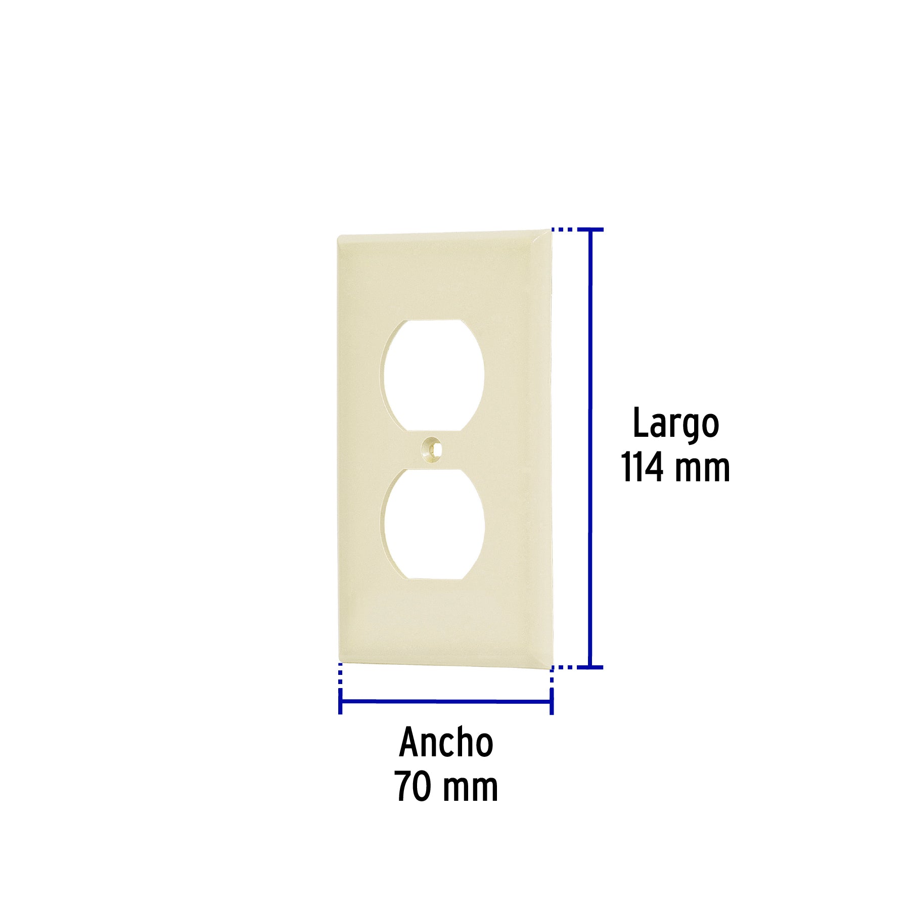 Placa de ABS dúplex, Standard, marfil, Volteck, 46406