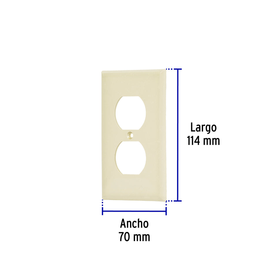 Placa de ABS dúplex, Standard, marfil, Volteck Caja con 20, 46406