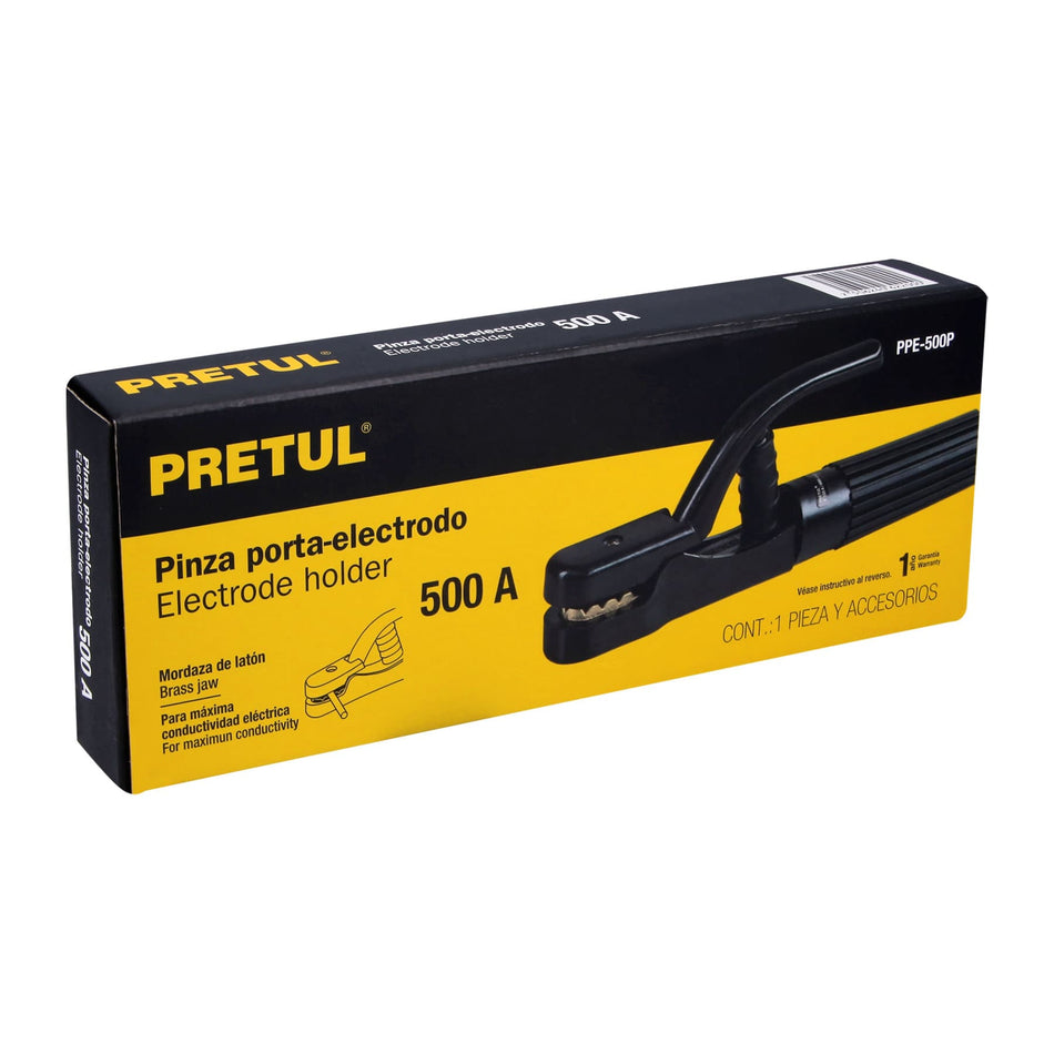 Pinza porta electrodo de 500 A, Pretul Caja con 4, 24233