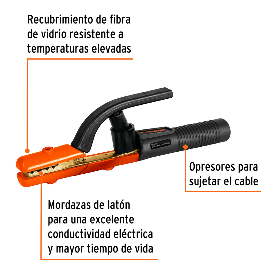 Pinza porta electrodo de 500 A, Truper Caja con 4, 14233