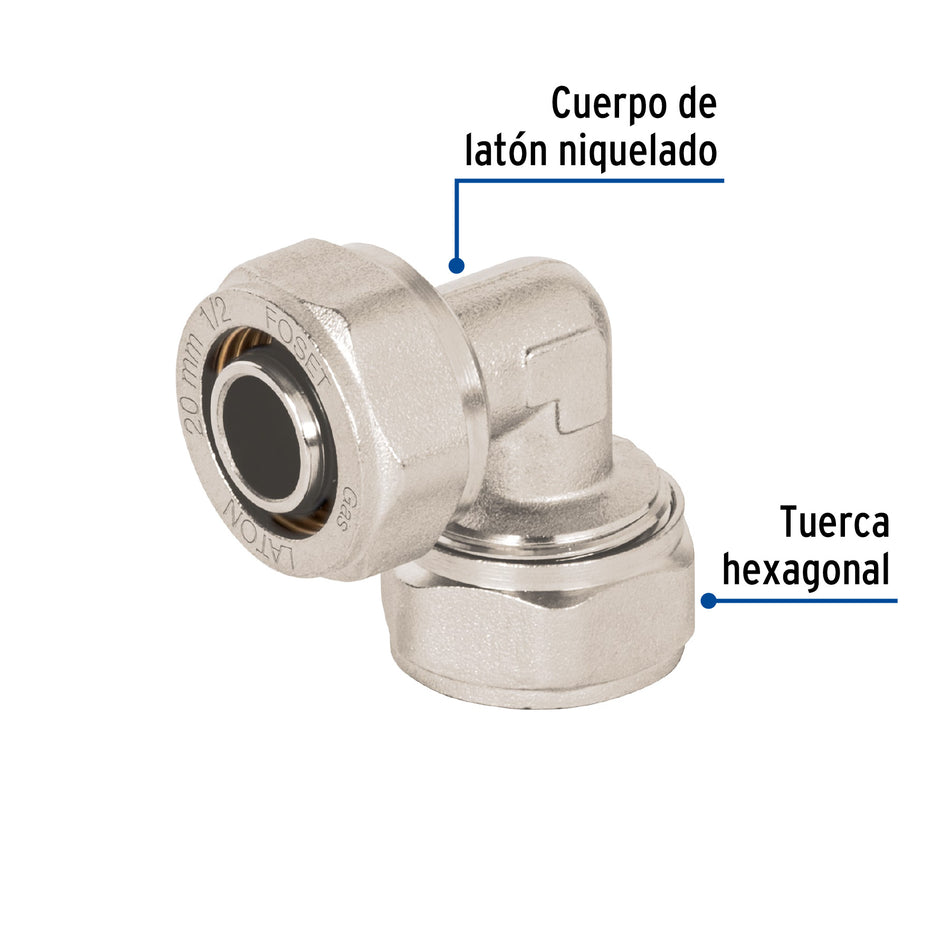 Codo 90° para PEALPE, 1/2', Foset Caja con 4, 45919