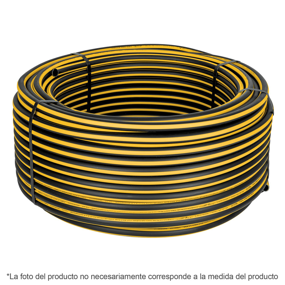 Metro de manguera para gas, 3/4' PE-AL-PE en rollo de 100m Caja con 100, 45706