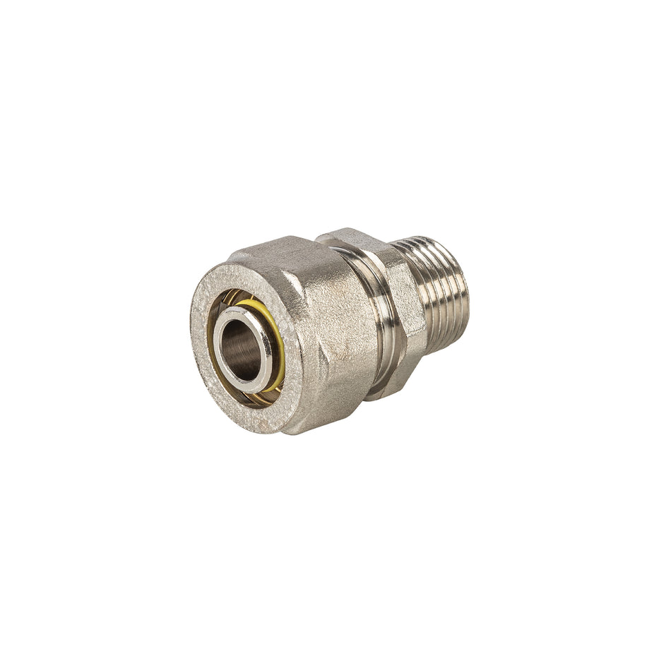 Conector para PEALPE, 3/8x3/8', con rosca macho, Foset Caja con 4, 44851