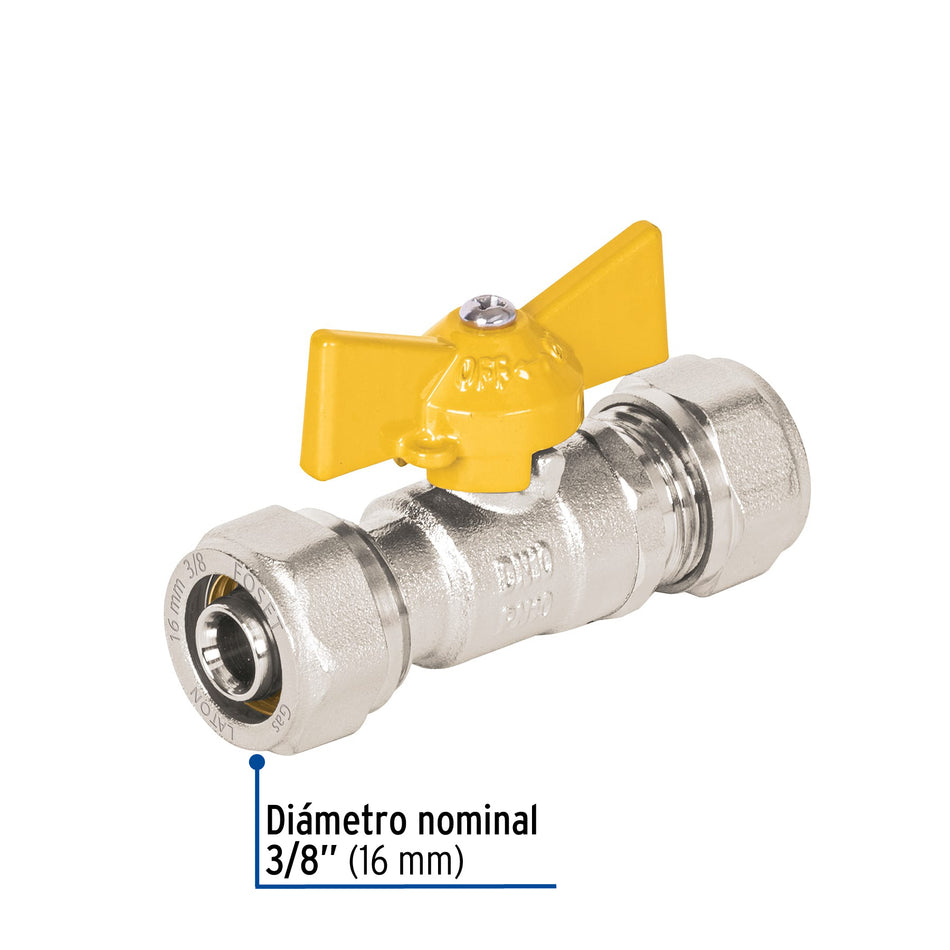 Válvula esfera para PE-AL-PE, 3/8', Foset Caja con 2, 45943