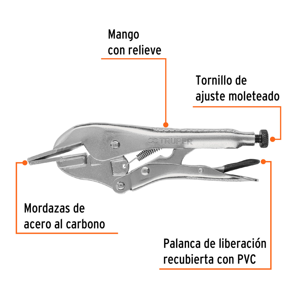 Pinza de presión 8' hojalatera, Truper Caja con 3, 17425