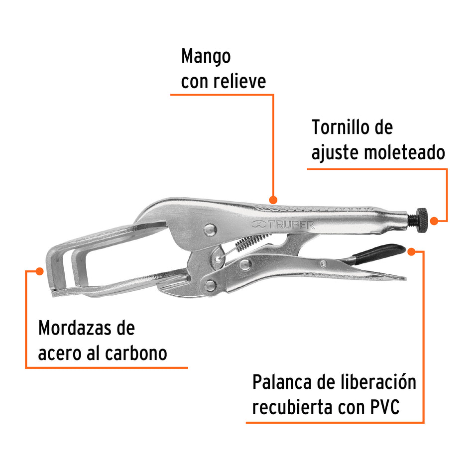Pinza de presión 9' soldadora, Truper Caja con 3, 17426