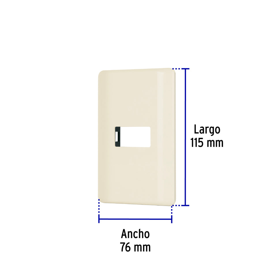 Placa 1 módulo, marfil, línea Volteck Basic Caja con 12, 27231