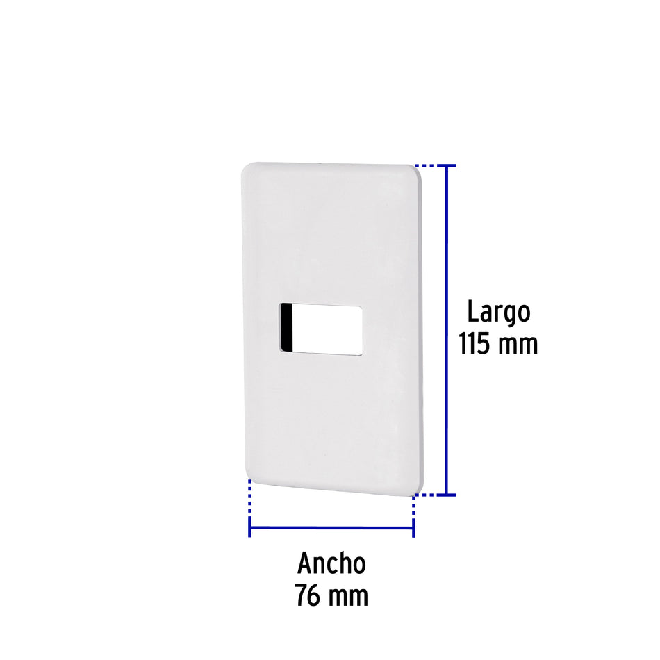 Placa 1 módulo de ABS, blanca, Volteck Basic Caja con 12, 27222