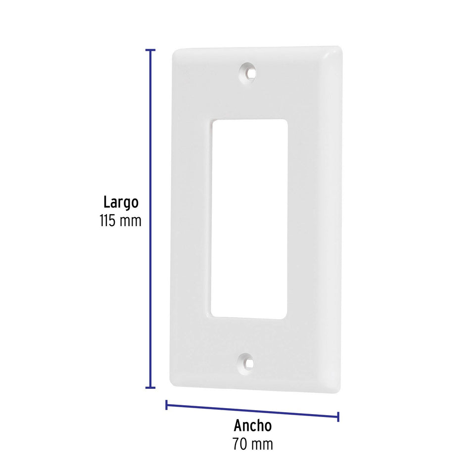 Placa 1 ventana, de policarbonato, línea Classic, Volteck Caja con 10, 46418