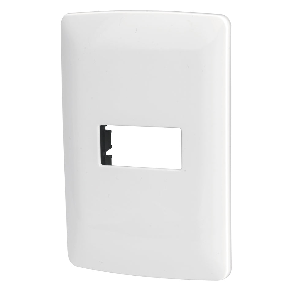Placa 1 módulo de ABS, línea Italiana, color blanco, Volteck Caja con 12, 48134
