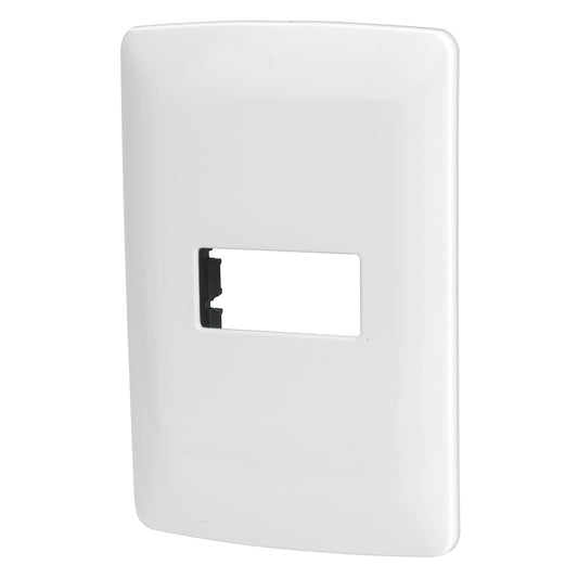 Placa 1 módulo de ABS, línea Italiana, color blanco, Volteck Caja con 12, 48134