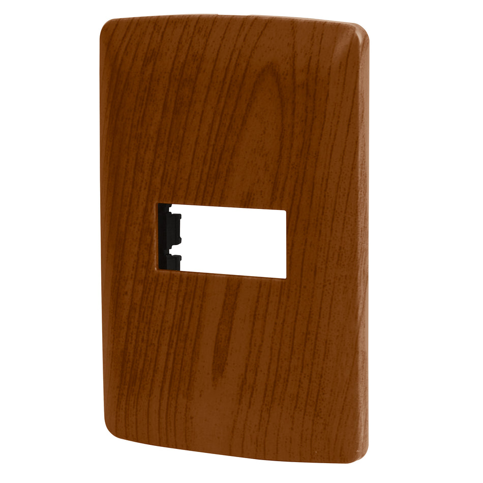 Placa 1 módulo de ABS, línea Italiana, acabado madera Caja con 12, 46392